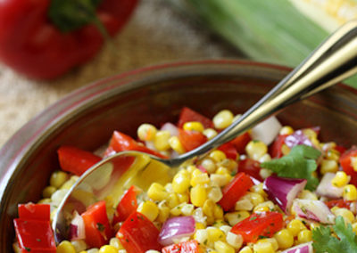 Mexican-style fish with corn salad