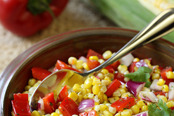 Mexican-style fish with corn salad